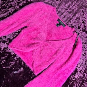 Furry cropped sweater